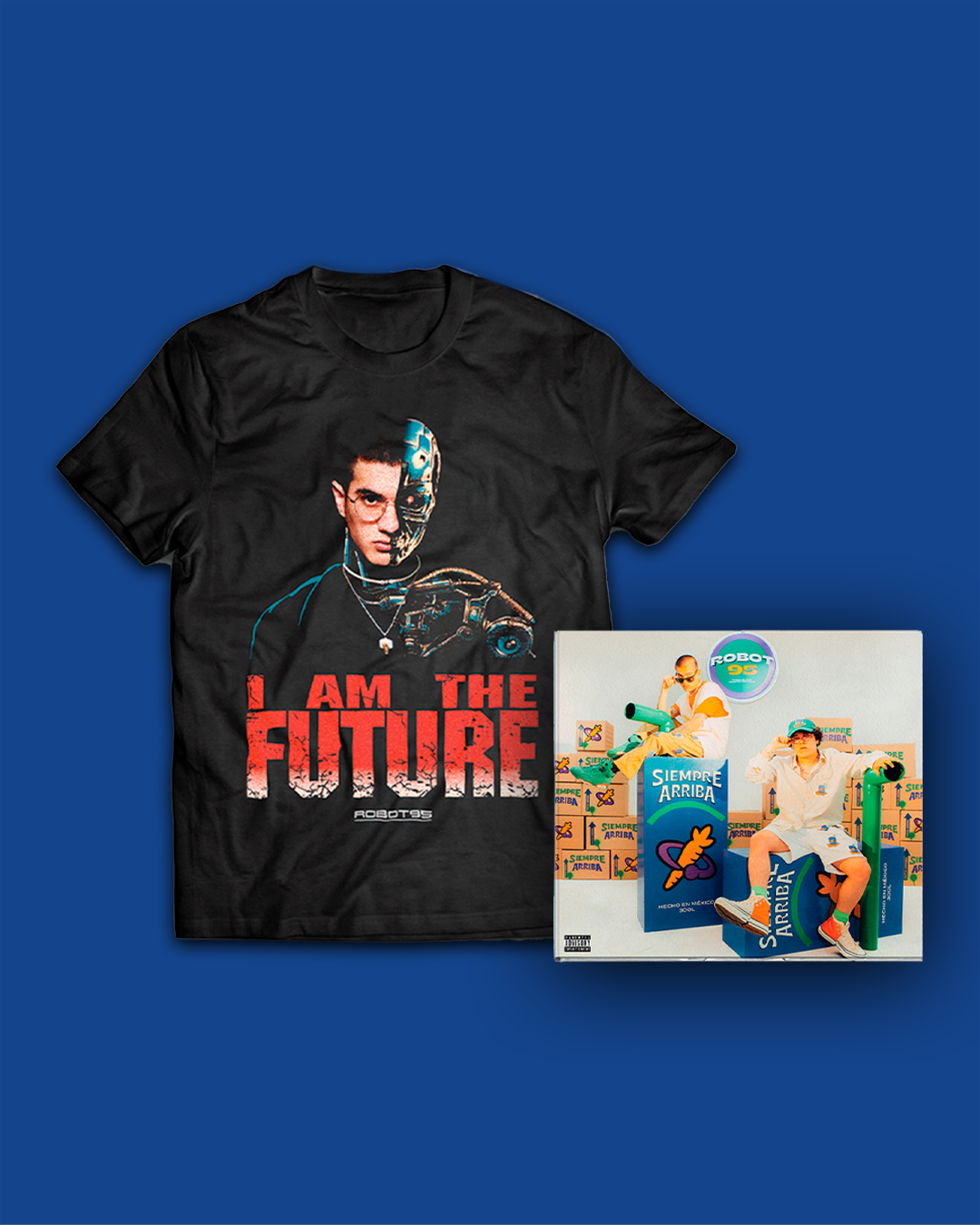Playera Robot95 + disco físico "Siempre Arriba"