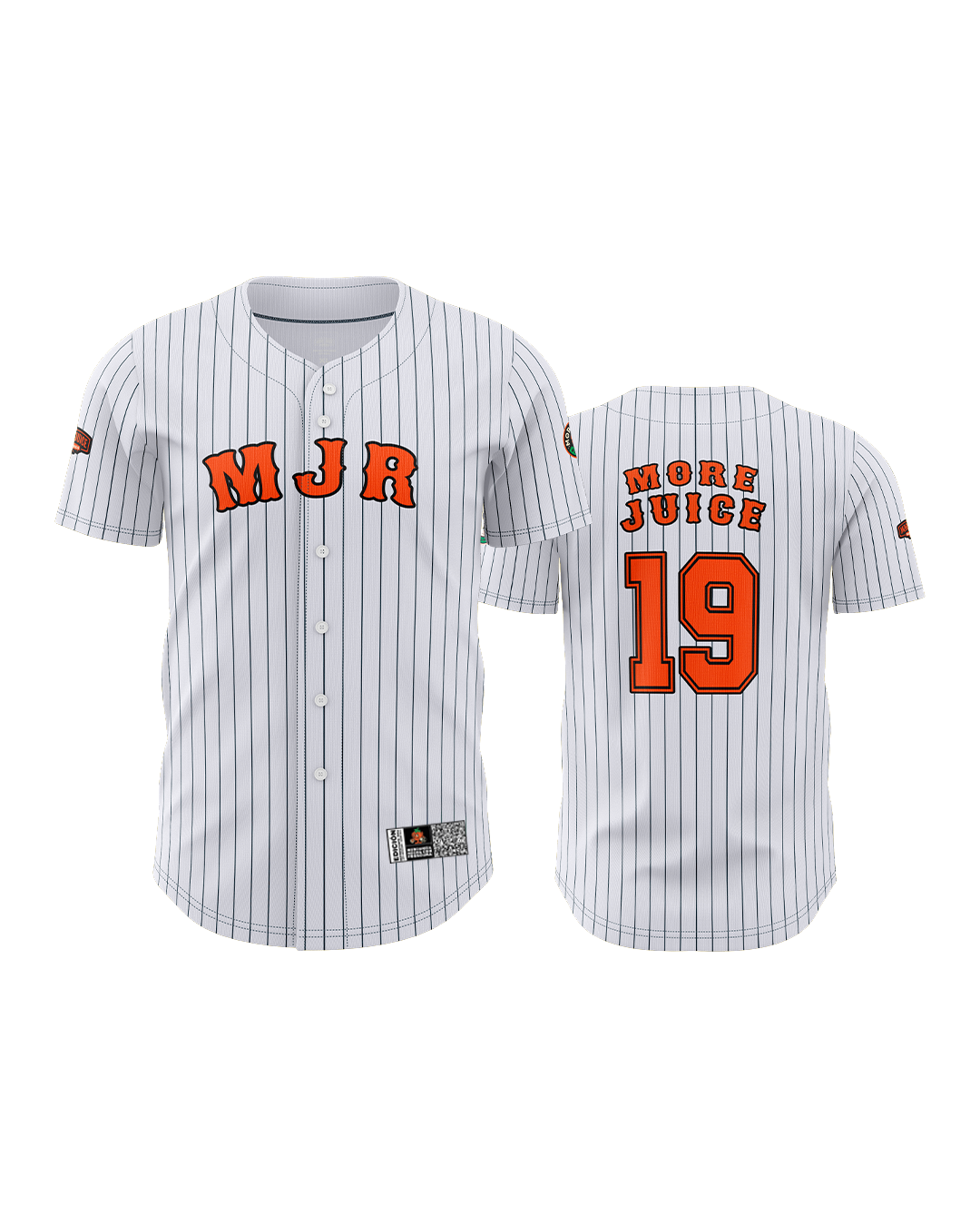 MJR Baseball Jersey 19 White
