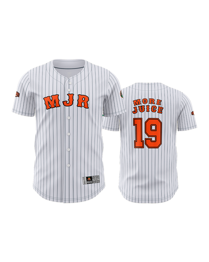 MJR Baseball Jersey 19 White