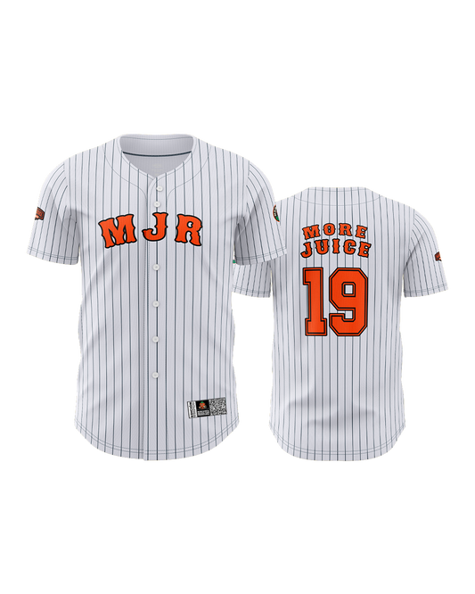 MJR Baseball Jersey 19 White