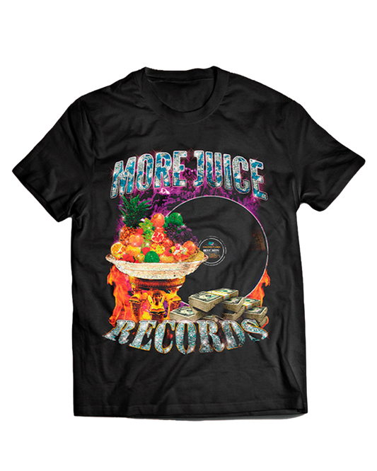 More Juice Records Fire Tee Black