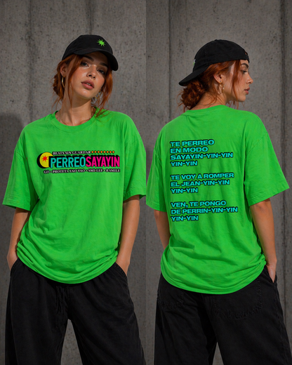 Perreo Sayayin Tee Green Neon | Model